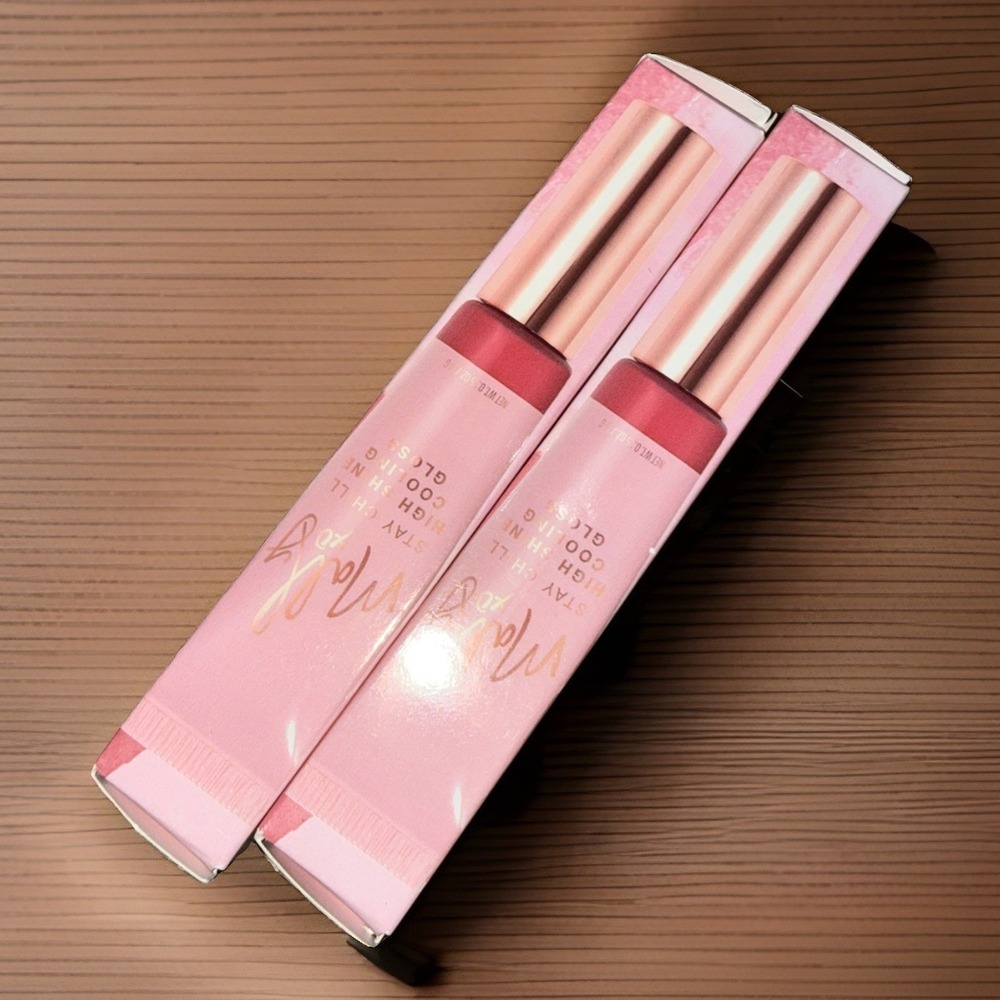 Mally XO Stay Chill High Shine Cooling Gloss Brrr Blossom Pink Lot Of 2 NIB